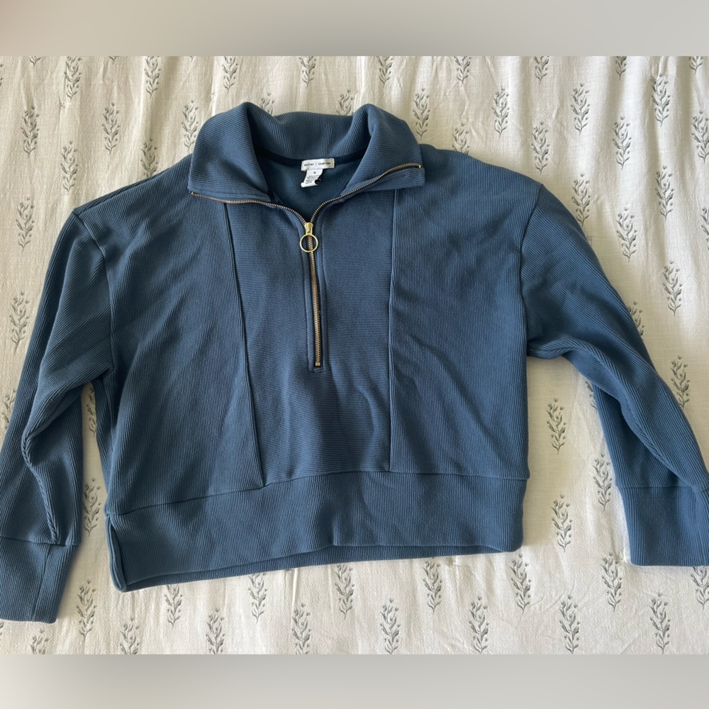 Women's Blue Quarter-Zip Sweater